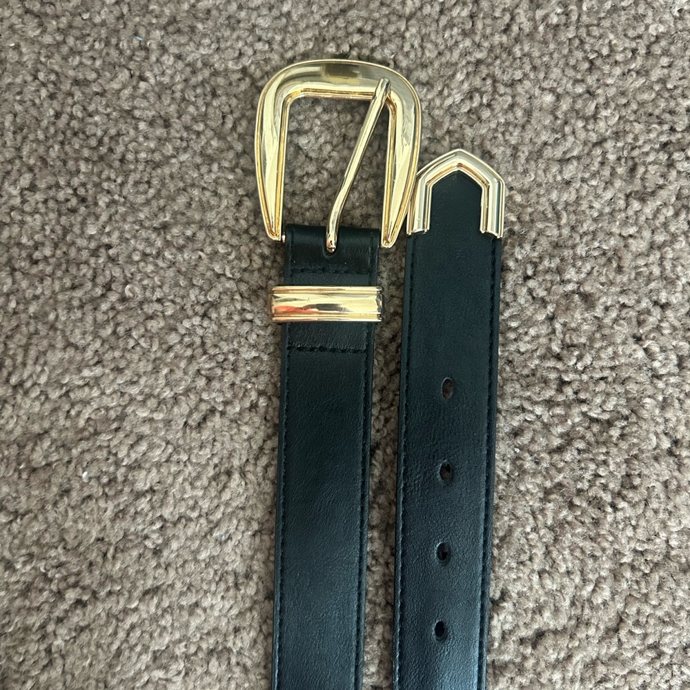 Black Belt with Gold Buckle